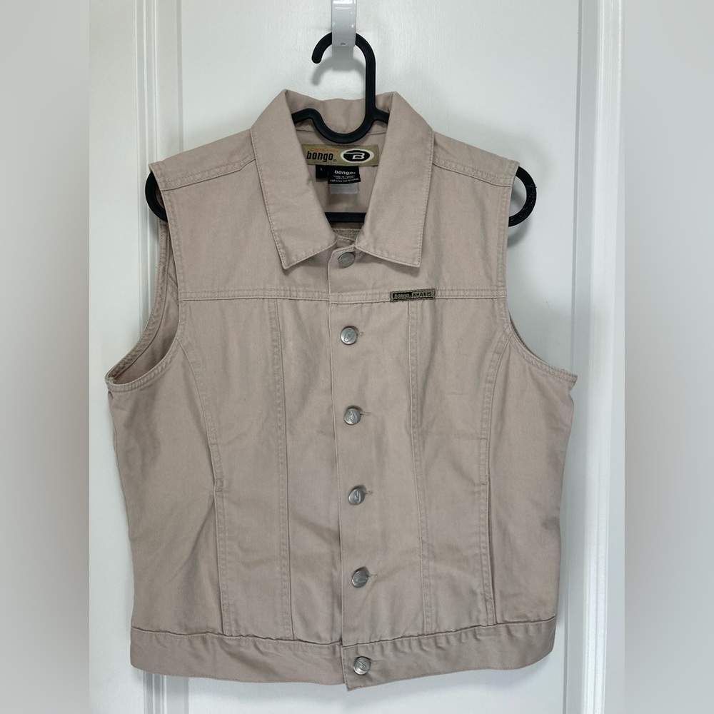 Vintage Bongo Original Khakis Vest Brown Khaki Outerwear Vest NEW Large L 2000s